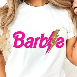 barbie shirt, barbie thunder, party girls, let's go party, pink, birthday crew, leopard background, ready to