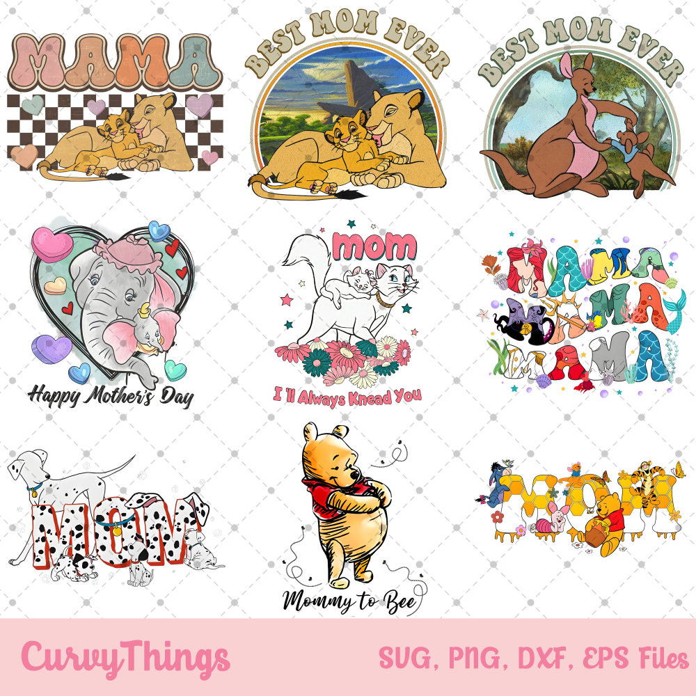 Best Mom Ever Lion King Png, Lion King Mama Png, Mommy to Bee Pooh Png, Dog Mom Png, Dumbo Mom Png, The Little Mermaid Mama Png - 1.jpg