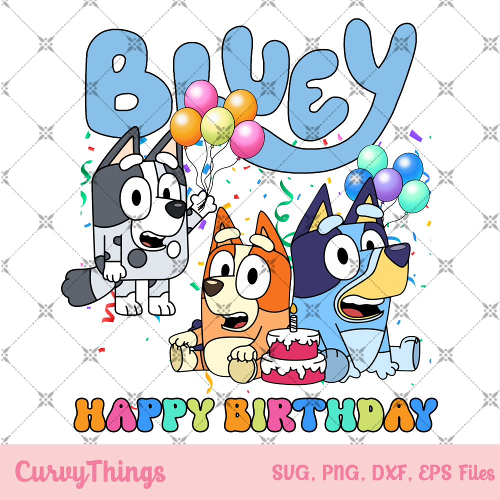 Bluey Birthday Png, Bluey Party Png, Happy Birthday Bluey Png, Bluey Family Birtday Boy Girl, Bluey and Bingo Png - 1.jpg