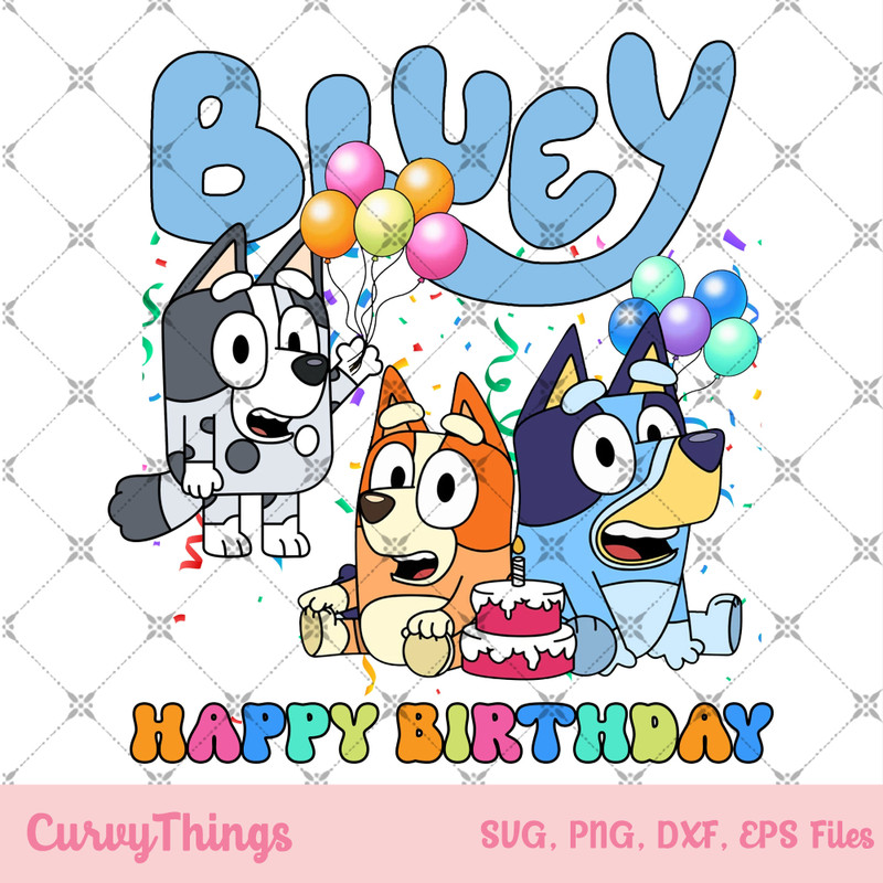 Bluey Birthday Png, Bluey Party Png, Happy Birthday Bluey Png, Bluey Family Birtday Boy Girl, Bluey and Bingo Png - 1.jpg