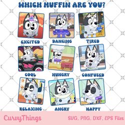 bluey muffin which muffin are you png, muffin emotion png, m