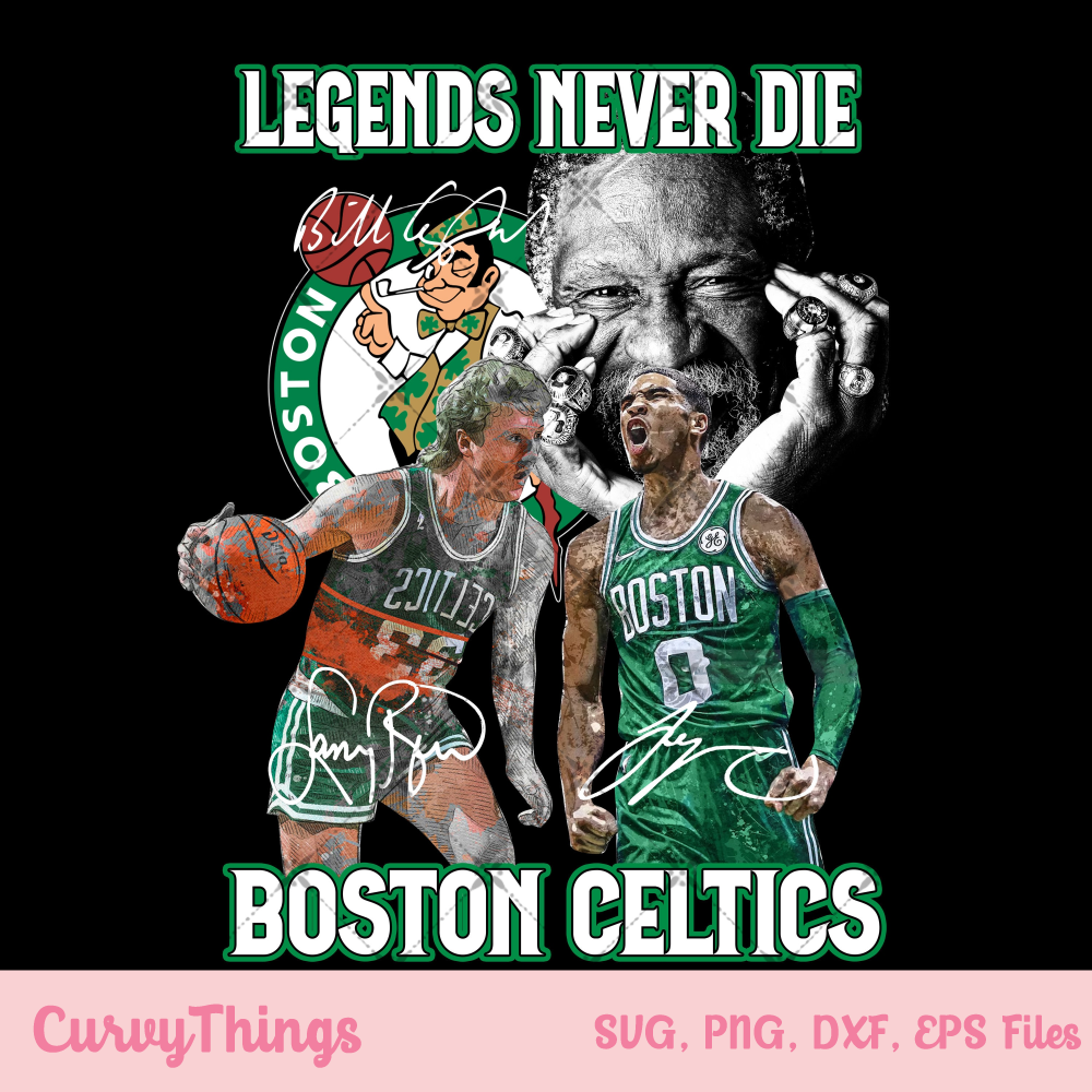 Jayson Tatum and Larry Bird legend never die Boston signatures Png, Larry Bird Basketball Celtics Classic 90s Png - 1.jpg