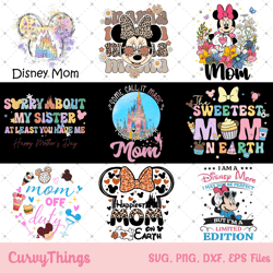 mickey mom png, happiest mom on earth png, minnie mom png, m