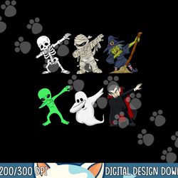 dabbing skeleton and monsters halloween dracula boys kids png, sublimation copy
