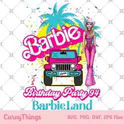 retro barb!e birthday party 1994 png, barb!e png, party girl