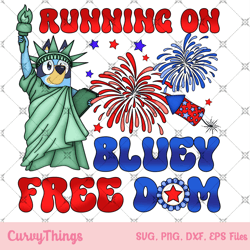 running on bluey & freedom png,blue dog family png,bluey hee