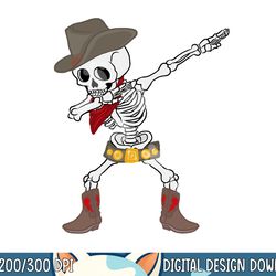 dabbing skeleton cowboy hat halloween kids boys dab costume png, sublimation copy