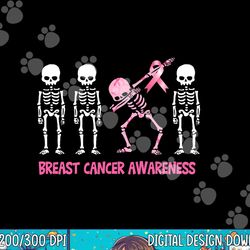 dabbing skeleton pink ribbon breast cancer halloween png, sublimation copy