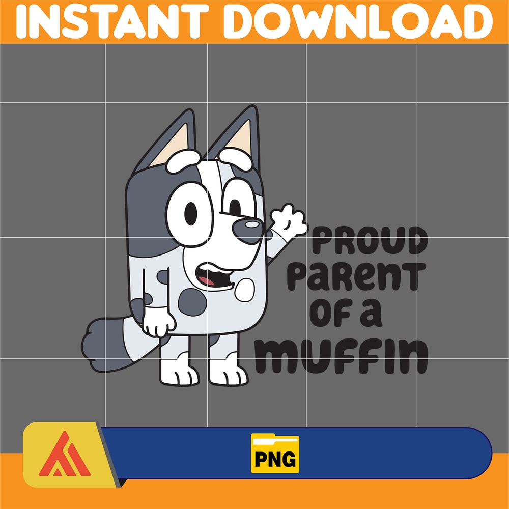 Funny Cartoon Png, Cousin Dog Png, Cute Dog Mufin Png, Cartoon Blue Dog Movie Png, Kids Shirt Design, Instant Download (3).jpg