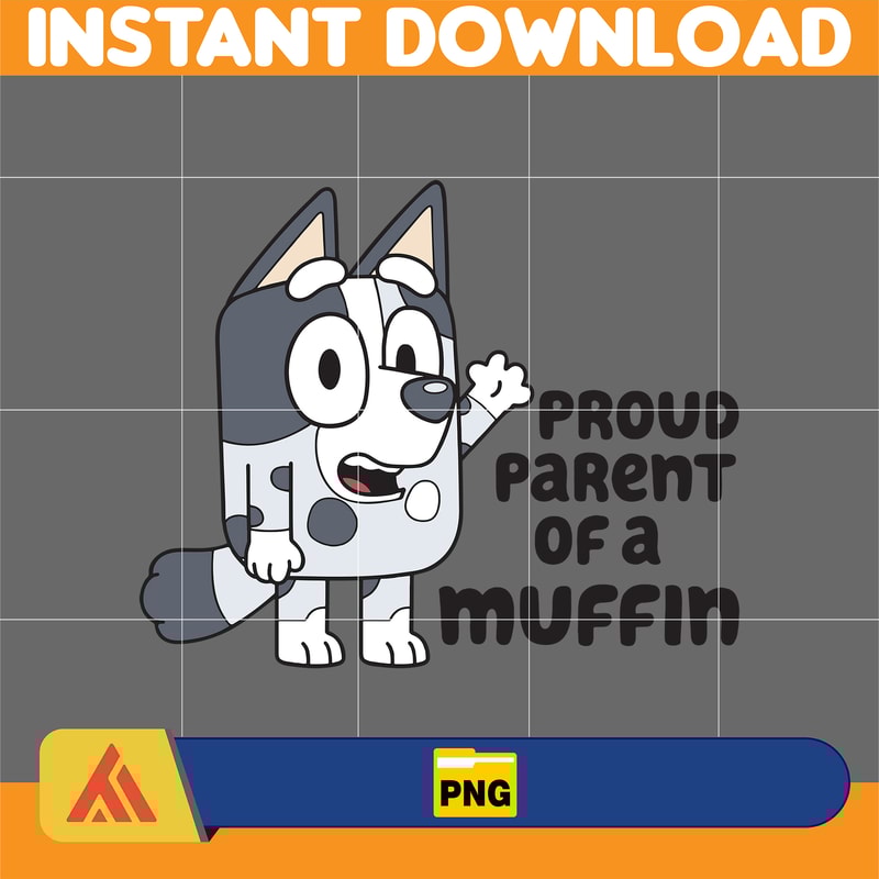 Funny Cartoon Png, Cousin Dog Png, Cute Dog Mufin Png, Cartoon Blue Dog Movie Png, Kids Shirt Design, Instant Download (3).jpg