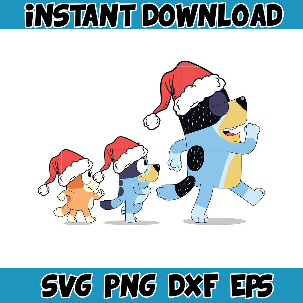 Merry Christmas Blue Dog Family SVG, family blue dog SVG, blue dog character, Blue dog cute svg, love bluey dog svg, Instant Download (11).jpg