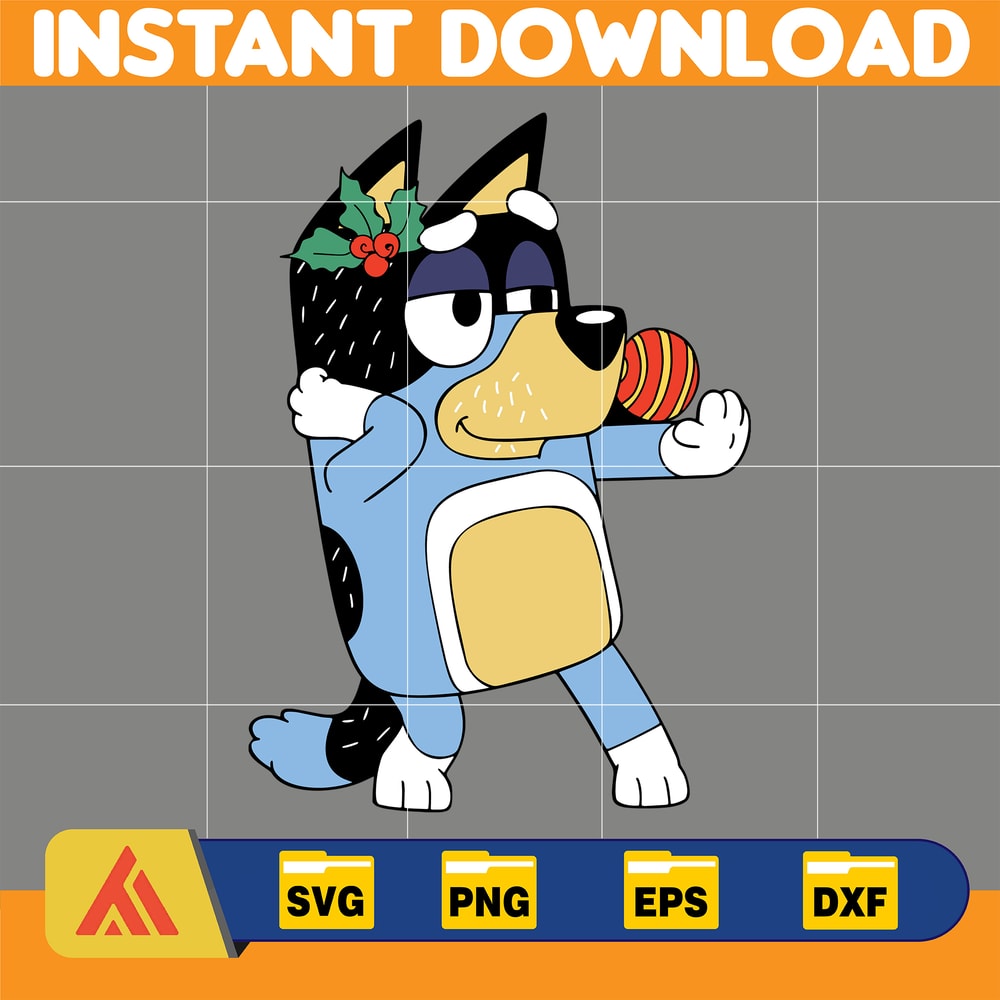 Merry Christmas Blue Dog Family SVG, family blue dog SVG, blue dog character, Blue dog cute svg, love bluey dog svg, Instant Download (15).jpg