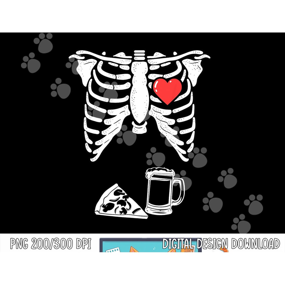 Dad Skeleton Halloween Beer Pizza Funny Pregnancy Couple Men png, sublimation copy.jpg