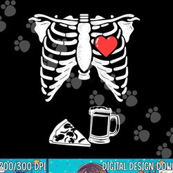 dad skeleton halloween beer pizza funny pregnancy couple men png, sublimation copy