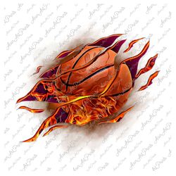 basketball png, basketball fireball, basketball ball in flames, baske
