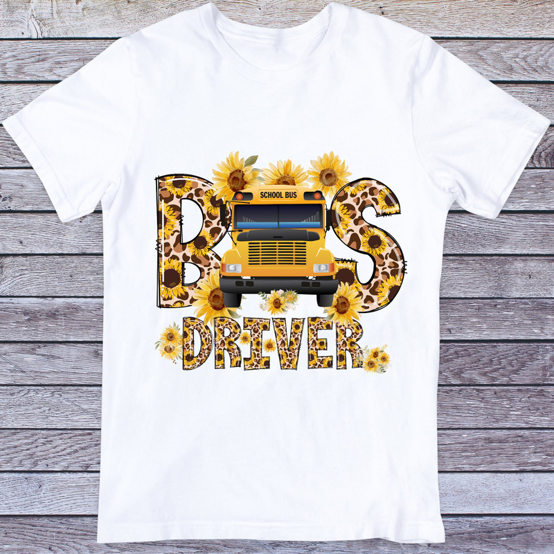 Bus Driver Png, School Bus Png, Sunflower School Bus Design, Sunflower Bus Driver, Bus Driver Shirt Png, School Bus Sublimation Design Png - 2.jpg