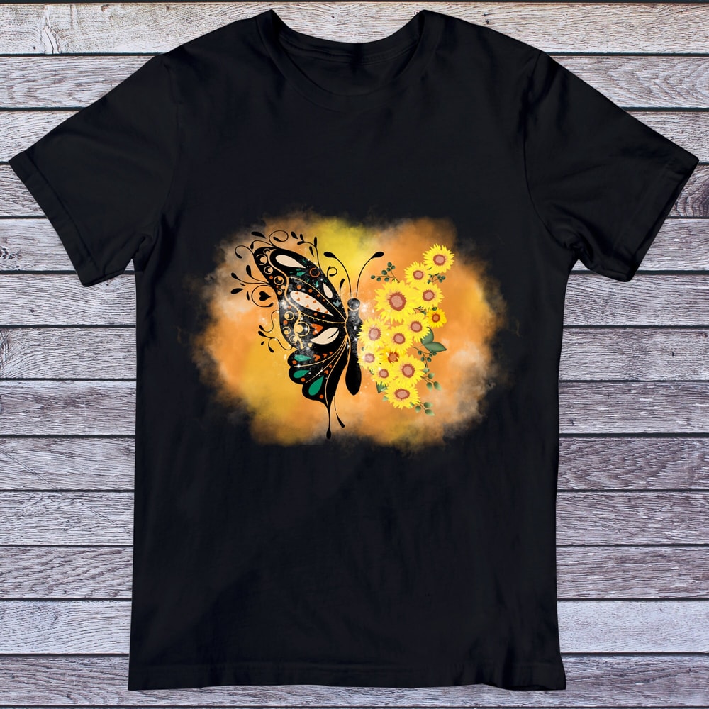 Butterfly Sunflowers png Retro Sublimation Designs Downloads, Butterfly png, Sunflowers png, Retro png design download, shirt designs png - 3.jpg