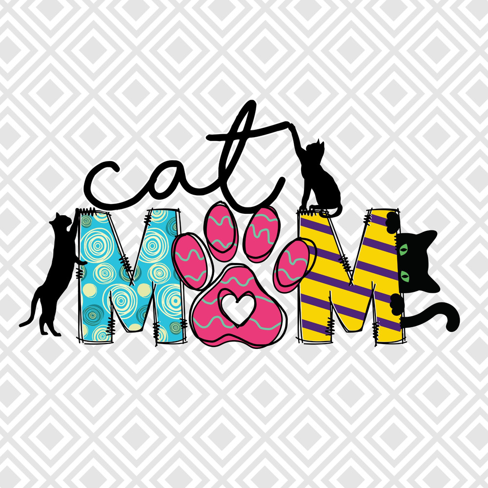 Cat Mom PNG, Cat Mama, Png Sublimation Design, Cat Png, Cat Paw, Cat meow, Cat Mom Clipart, Cat lovers, Shirt Design Png, Instant Download - 1.jpg