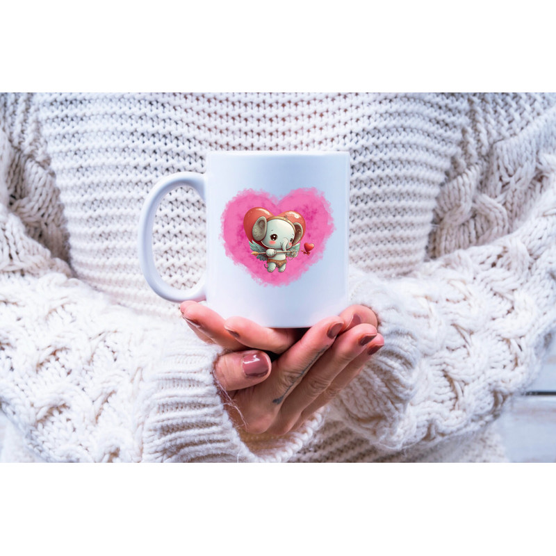 Cute Elephant Png Sublimation Design, Pink heart Png, Valentine's Day, Cute Elephant Little Hearts, Elephant Sublimation, Digital Download - 3.jpg