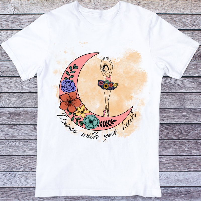 Dance with your heart Png, Ballet Dancer Floral Png, Ballet Png, Ballerina Png, Floral Moon design, Ballet Sublimation design, Dance Vibes - 2.jpg