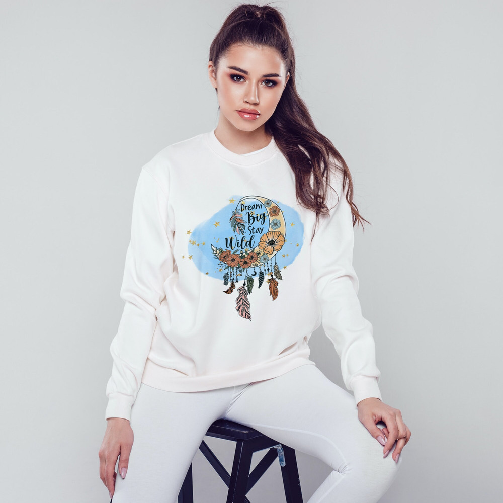 Dream Big Stay Wild Png Sublimation Design, Moon png, Wildflowers, Feathers, Inspirational Quotes, Positive Vibes, Positive Life Shirt png - 2.jpg