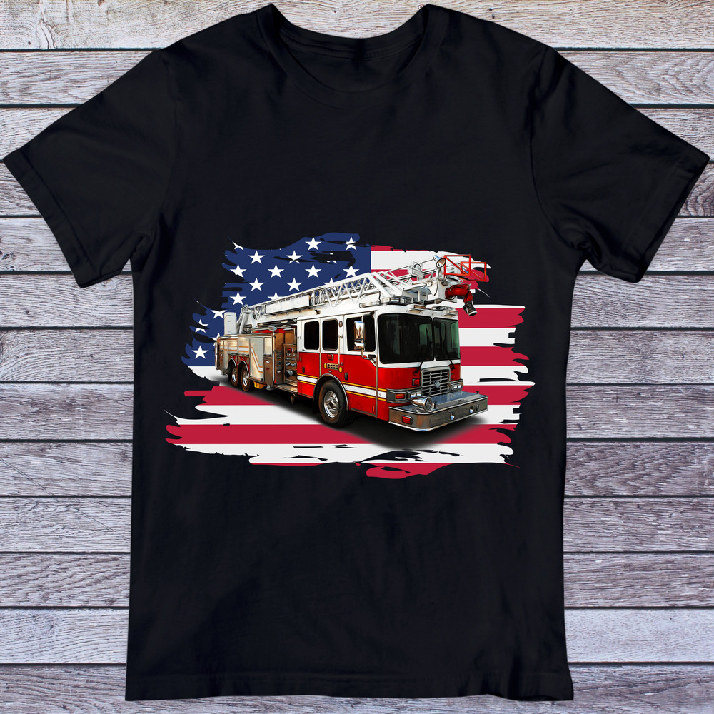 Fire Truck Sublimation design, American Flag Png, Fire Truck Png, American Flag Fire Truck Png, Fire Truck shirt design png, Firefighter Png - 3.jpg