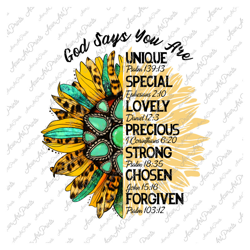 God Says You Are png, You Are Inspiration png, Bible Verse png, Sunflower Faith PNG, Sunflower Png, Positive Words png, Affirming Words png - 1.jpg