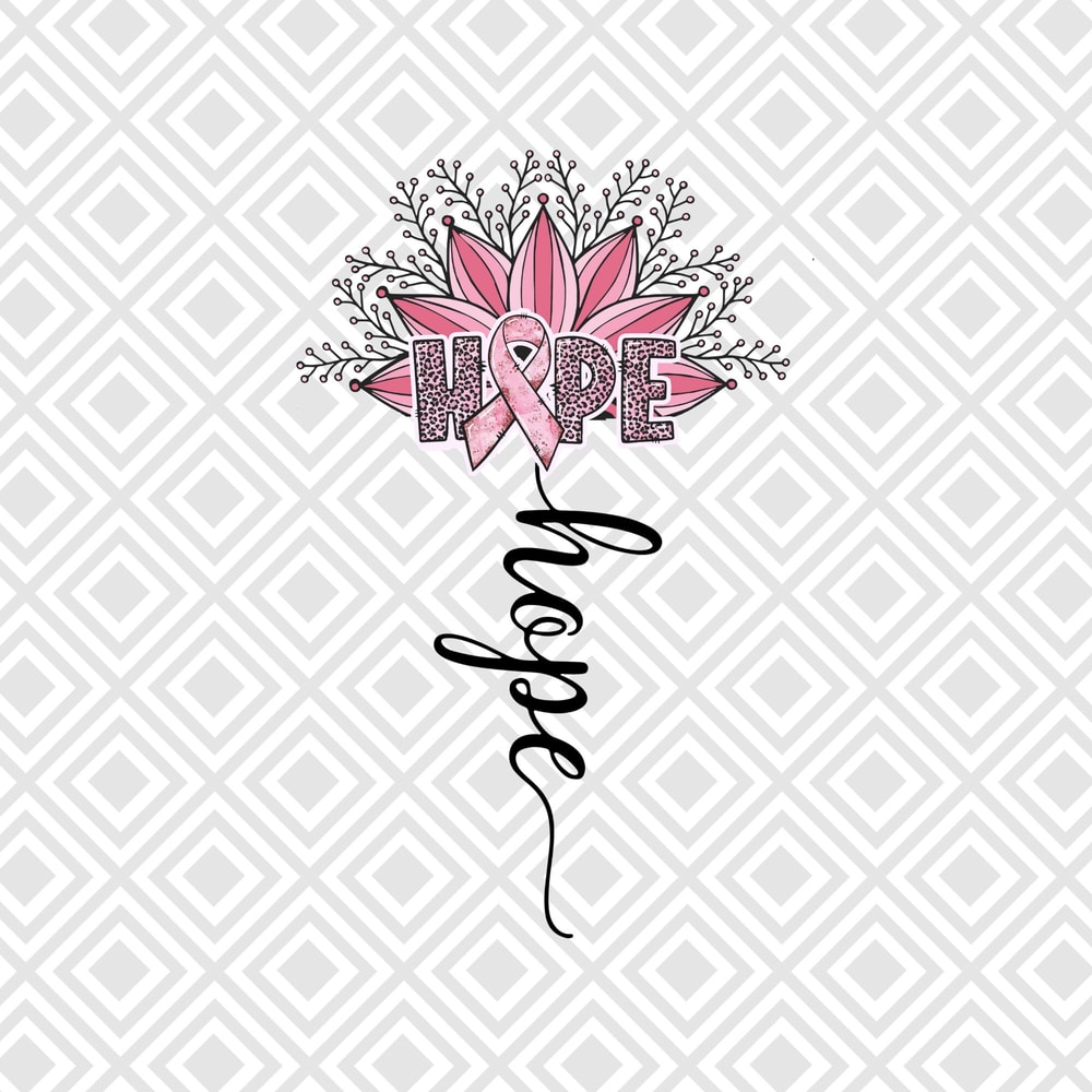 Hope PNG, Sublimation Design, Pink Ribbon, Breast Cancer, Pink out png, Cancer Awareness Shirt, Breast Cancer Sublimation, Leopard Print png - 1.jpg