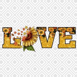 love sunflower png, love png, love fall sunflower png, sunflower love