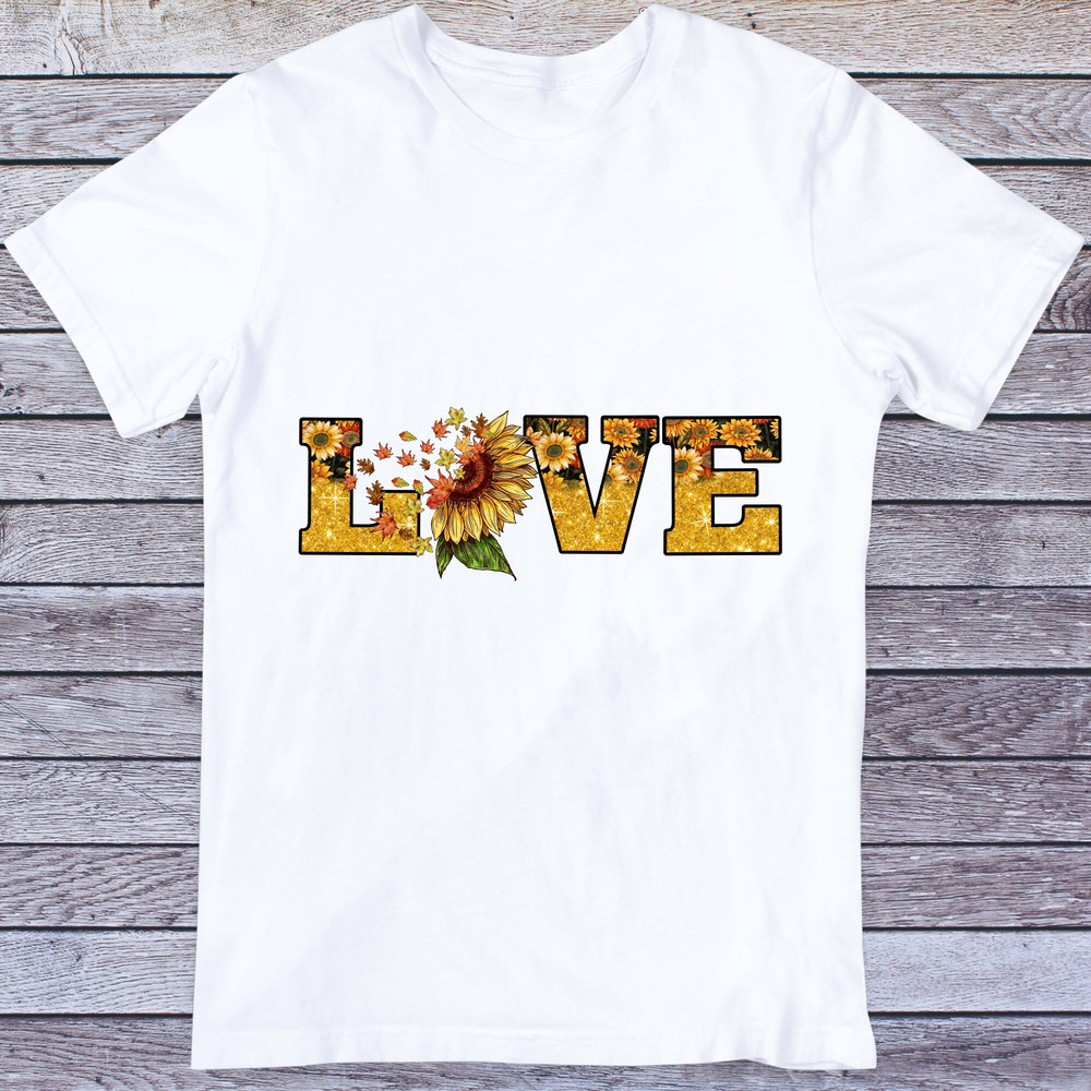 Love Sunflower Png, Love Png, Love Fall Sunflower Png, Sunflower Love Png, Sunflower, Fallen leaves, Love Fall Png, Fall Vibes Sublimation - 2.jpg