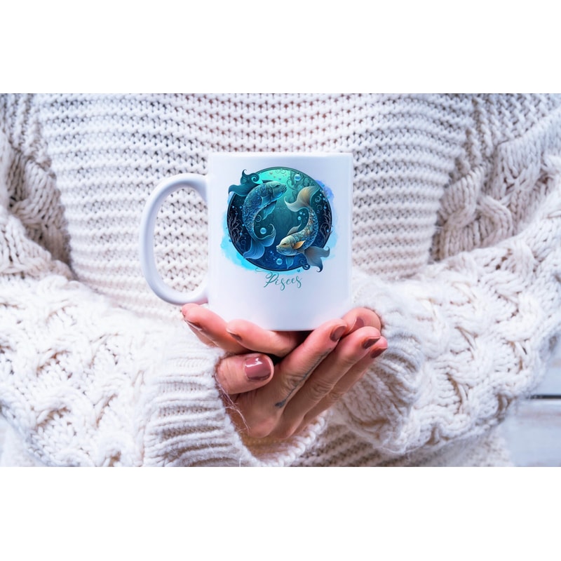 Pisces Zodiac Sign Sublimation Design, Pisces Png, Watercolor Astrological Sign Png, Celestial Zodiac Sublimation, Pisces Shirt design png - 3.jpg