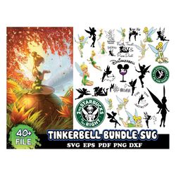 40 files tinkerbell bundle svg, disney svg, fairy svg