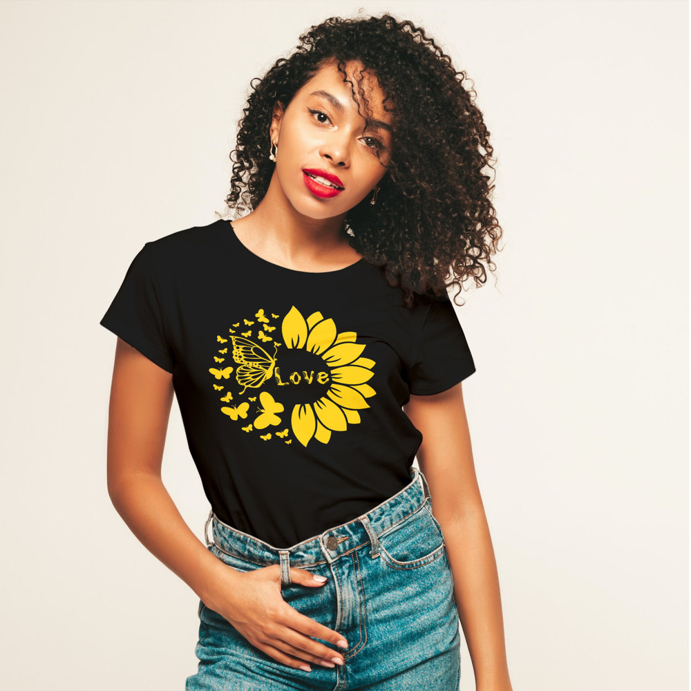 Sunflower and Butterfly Png, Love Sunflower Png, Butterfly Png, Love Sublimation, Sunflower png, Love Shirt design Png, Instant download - 2.jpg