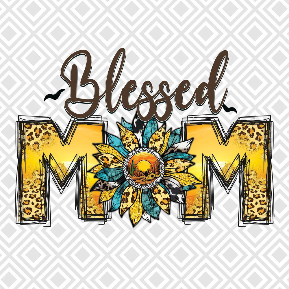 Sunset Western Blessed Mom PNG, Western Mom Png, Desert Png, Sunflower Png, Leopard Design Png, Sunset png, Png Sublimation Design Download - 1.jpg