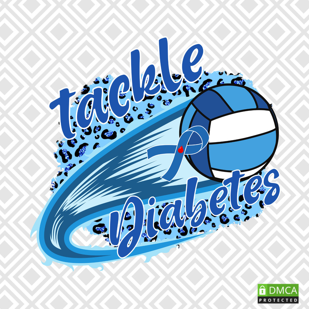 Tackle Diabetes volleyball png, Diabetes Awareness volleyball, Tackle Diabetes Png, Diabetes Sublimation design, Blue Ribbon, Diabetes Png - 1.jpg