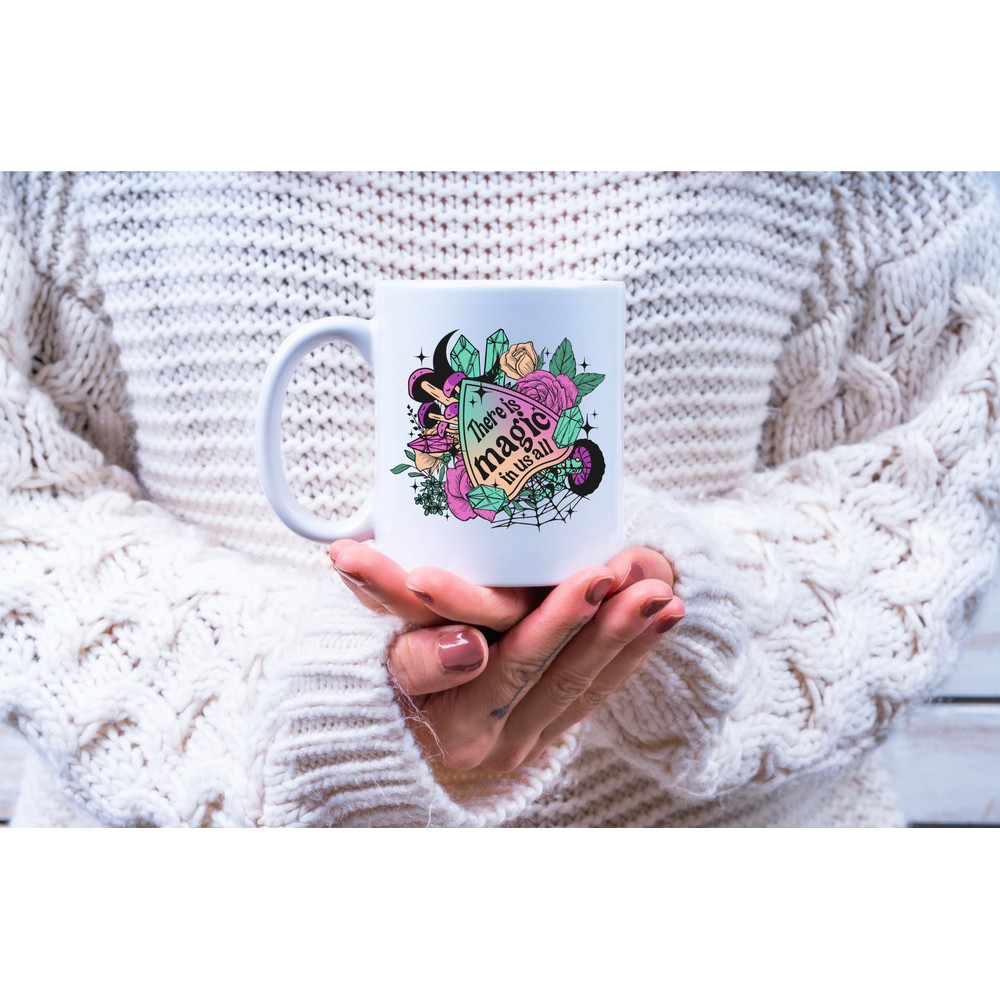 There is Magic in Us All png, Halloween png, Retro Halloween shirt design, Magic Halloween png, Magic png, Witch png, Roses png, Mushrooms - 4.jpg