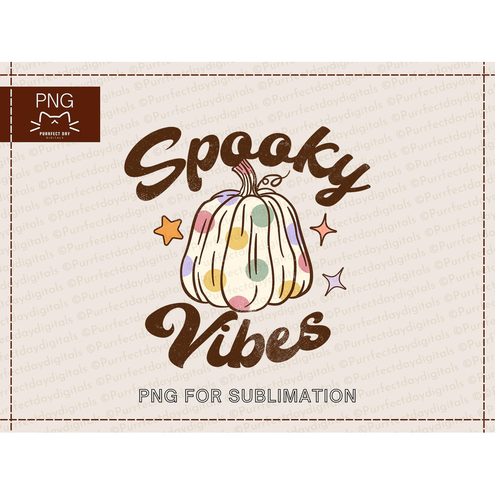 Spooky Vibes PNG|Vintage pumpkin sublimation png|Autumn pumpkin png Retro Halloween sublimation designs for women fall shirts, tumbler png - 2.jpg