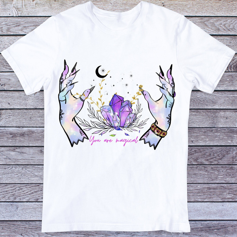 You are magical Png, Magical png, You are magic shirt design, Witchy hands Png, Moon Stars Crystals Sublimation, Halloween Png, Mystical Png - 2.jpg