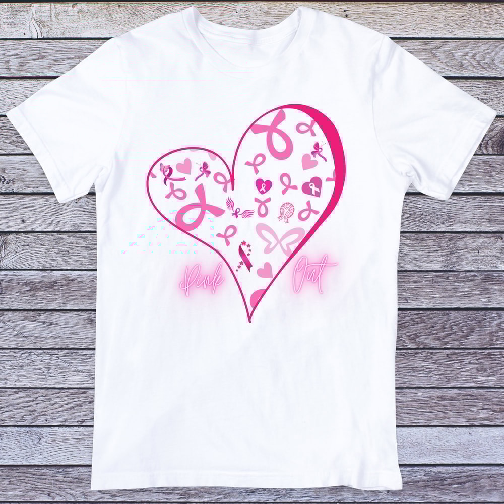 Pink out Cancer Awareness Png, Sublimation Designs Downloads, Pink out Heart, Positive Vibes, Breast Cancer png, Cancer Awareness, shirt png - 2.jpg