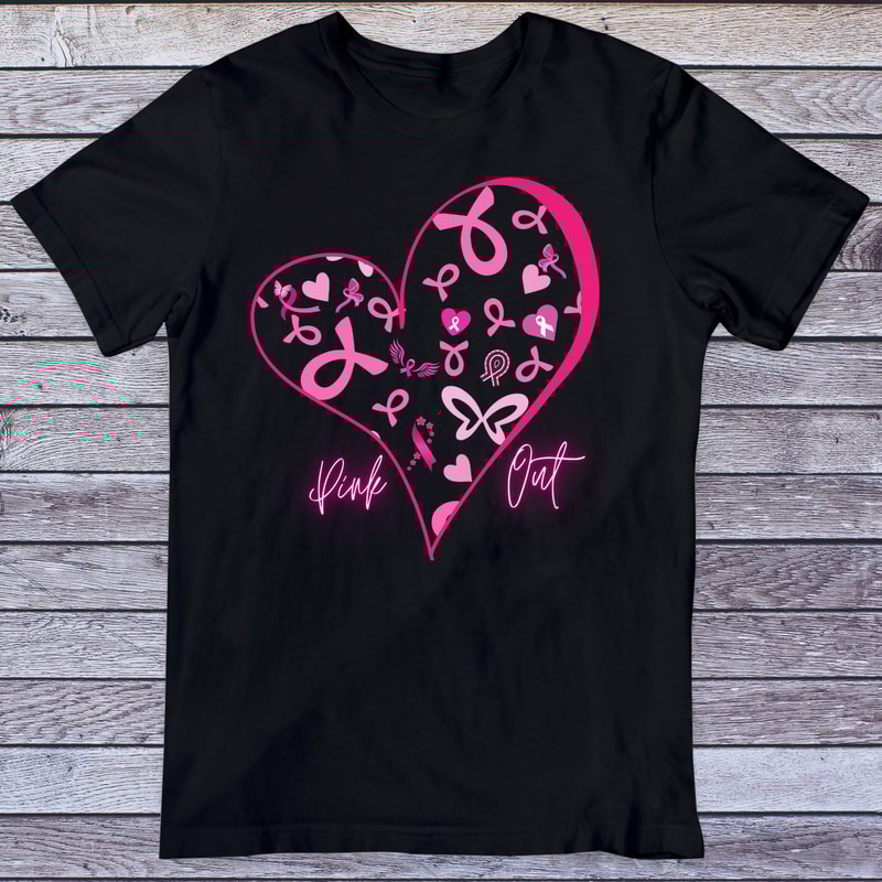 Pink out Cancer Awareness Png, Sublimation Designs Downloads, Pink out Heart, Positive Vibes, Breast Cancer png, Cancer Awareness, shirt png - 3.jpg