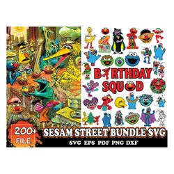 200 sesam street bundle svg, disney svg, street monsters