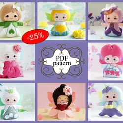 Felt doll pattern, Felt fairy pattern, PDF felt pattern, Felt sewing pattern, Fairy felt set, PDF doll pattern