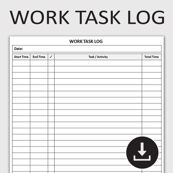 Printable Daily Work Task Log, Professional Job Tracker, Dai | Inspire ...