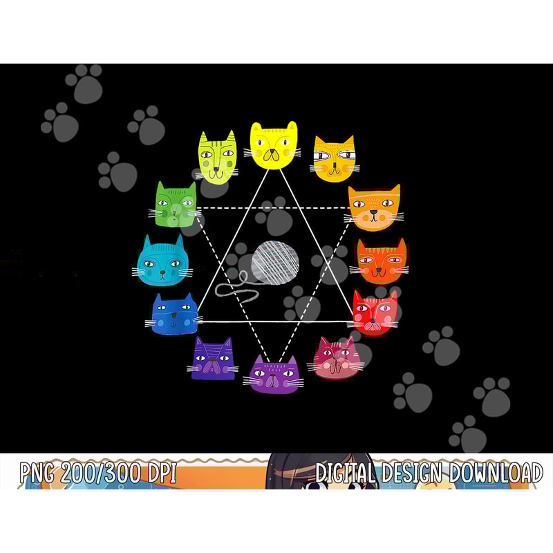 Cat Themed Artist Color Wheel Educational Art Teacher png, sublimation copy.jpg