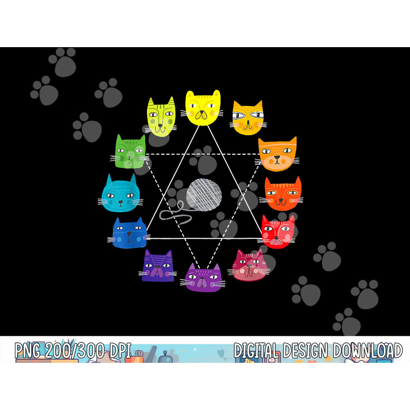 Cat Themed Artist Color Wheel Educational Art Teacher  png, sublimation copy.jpg