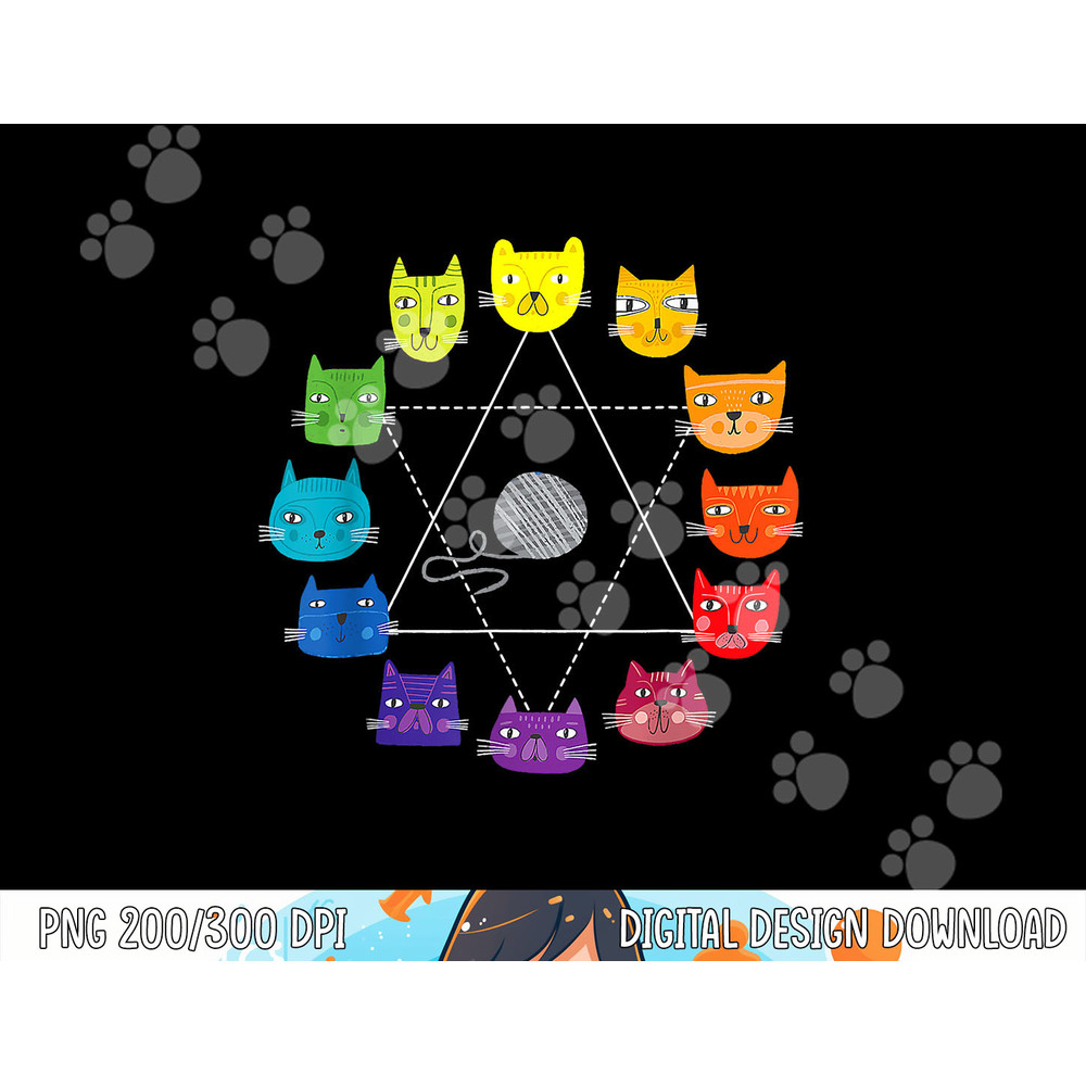 Cat Themed Artist Color Wheel Educational Art Teacher png, sublimation copy.jpg