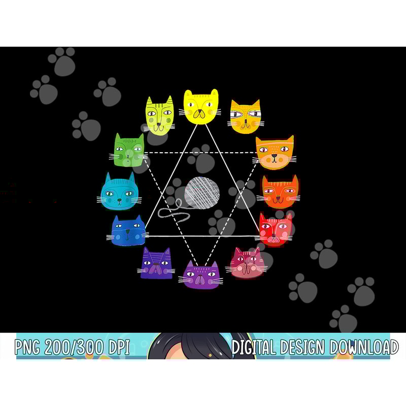 Cat Themed Artist Color Wheel Educational Art Teacher png, sublimation copy.jpg