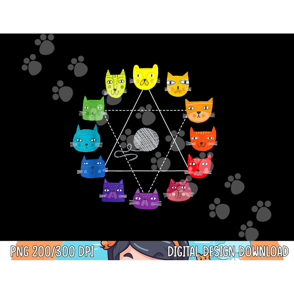 Cat Themed Artist Color Wheel Educational Art Teacher  png, sublimation copy.jpg