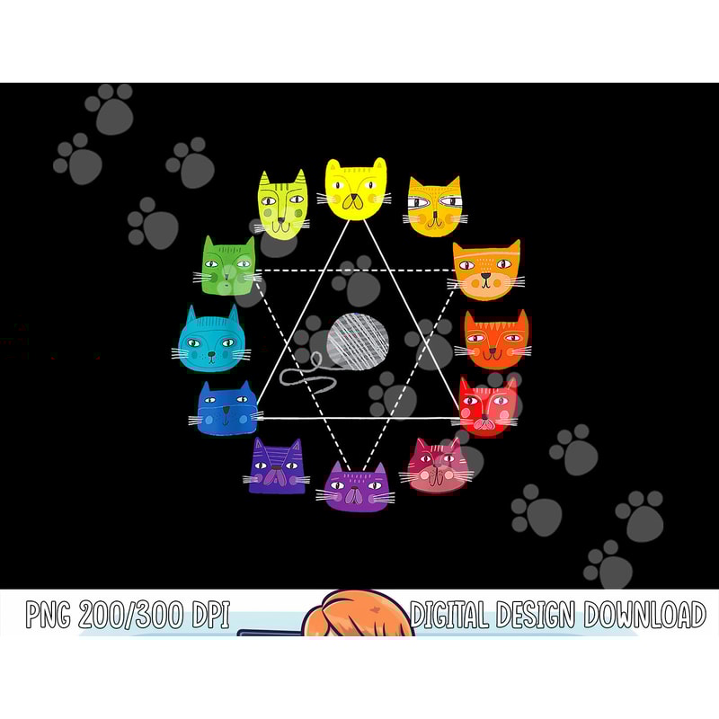 Cat Themed Artist Color Wheel Educational Art Teacher png, sublimation copy.jpg