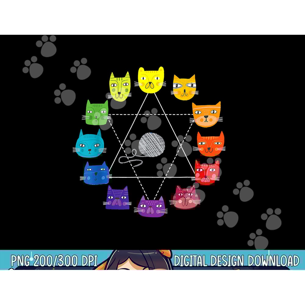 Cat Themed Artist Color Wheel Educational Art Teacher png, sublimation copy.jpg